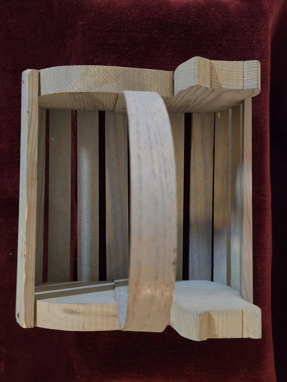 Vtg Sawmill Critters Handcrafted Wood Cat Basket Caddy Hand Painted - Tennessee
